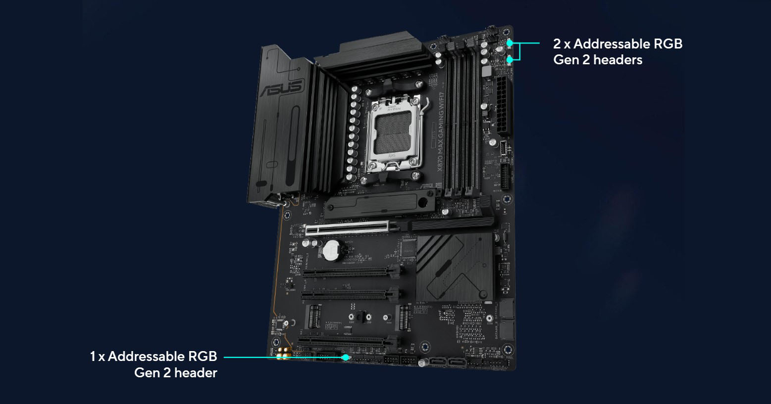 ASUS X870 MAX GAMING WIFI7 Supports DDR5, PCIe 5.0, Wi-Fi 7, USB4